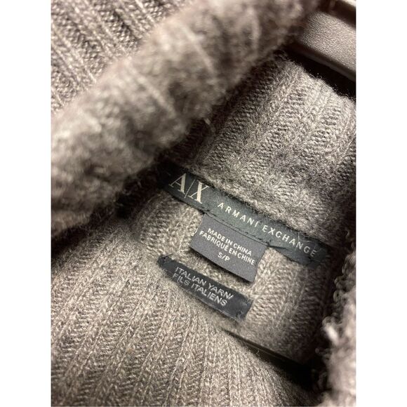 Armani Exchange Men Grey Wool Blend Pullover Sz S - Picture 9 of 9